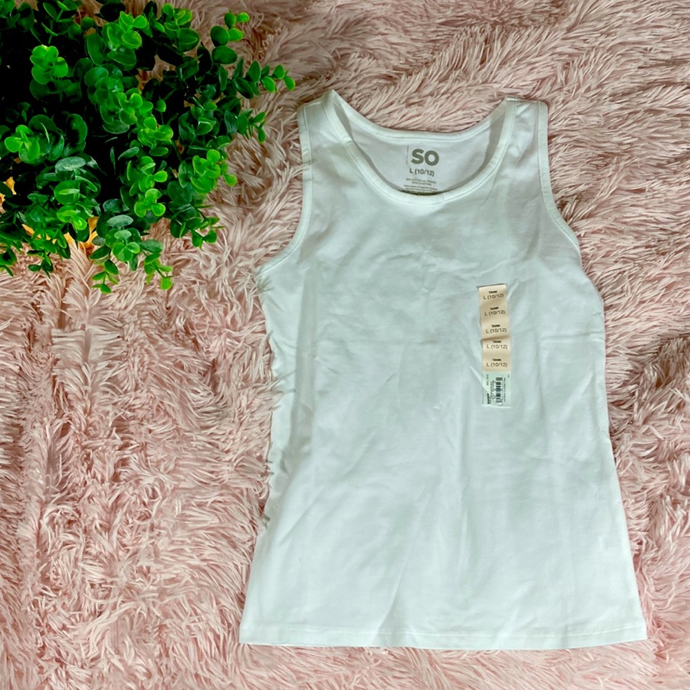 Plain girls 10/12 tank white top brand new 96% cotton